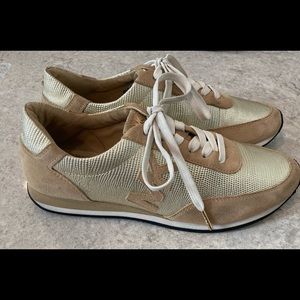 Michael Kors Stanton Metallic Pale Gold Trainer